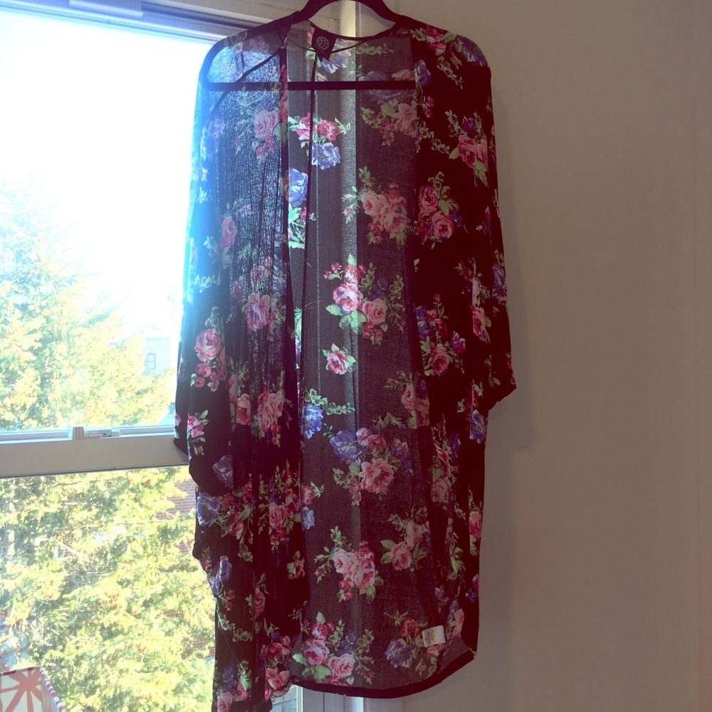 Plus Size Floral Boho Shawl